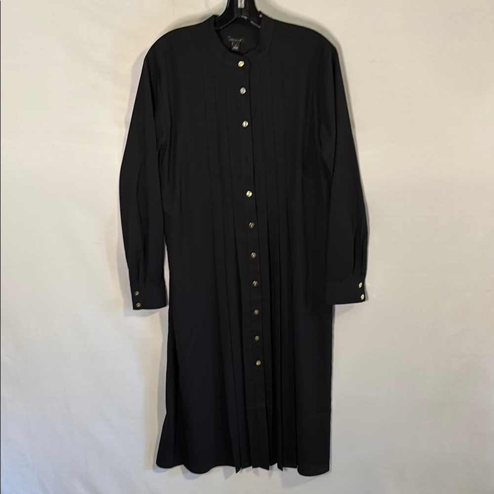 Ann Taylor Black Long Sleeve Shirt Dress NEW Size 4 Dark Academia